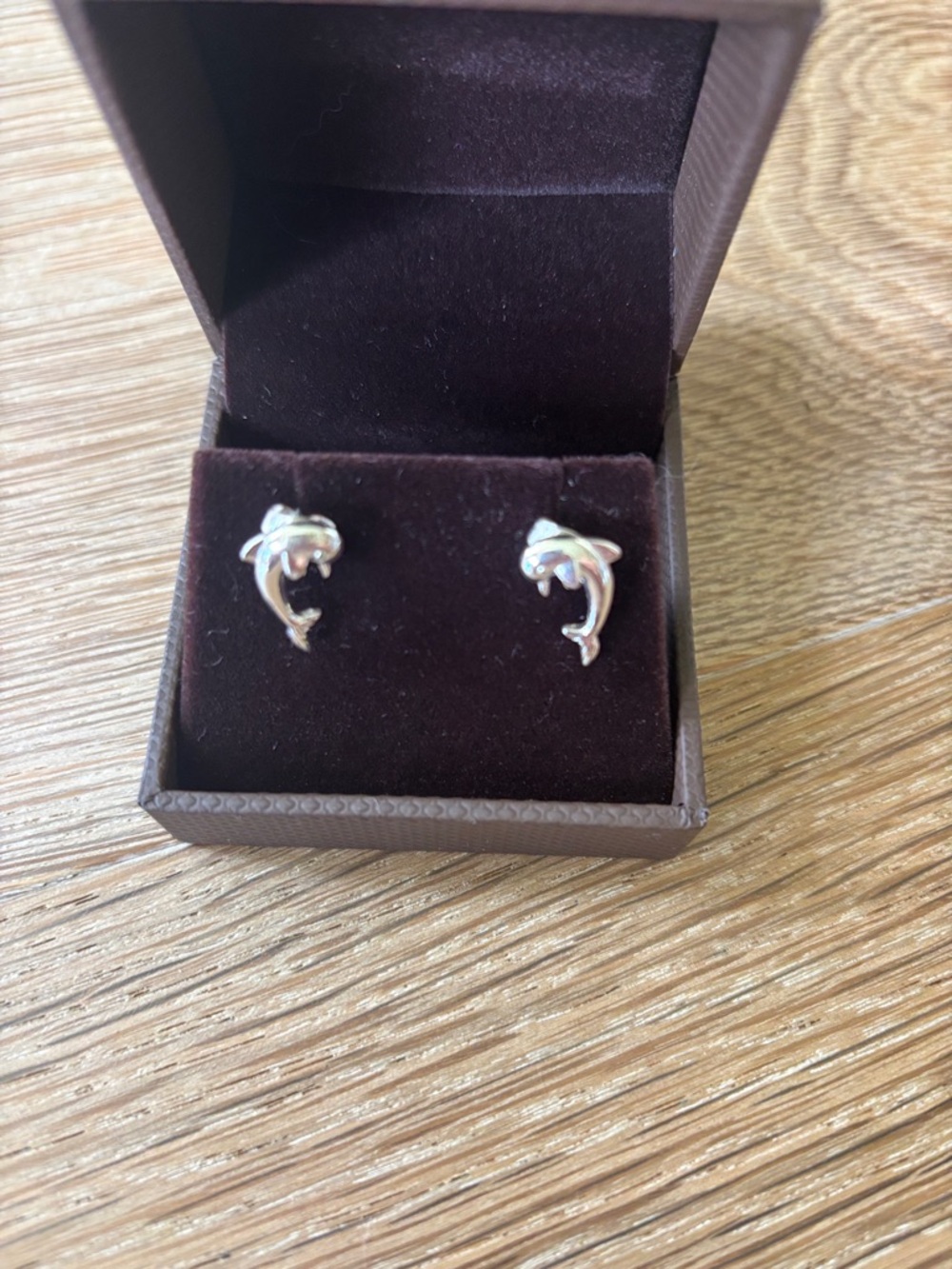 Silver Dolphin Stud Earrings - girls Jewelry